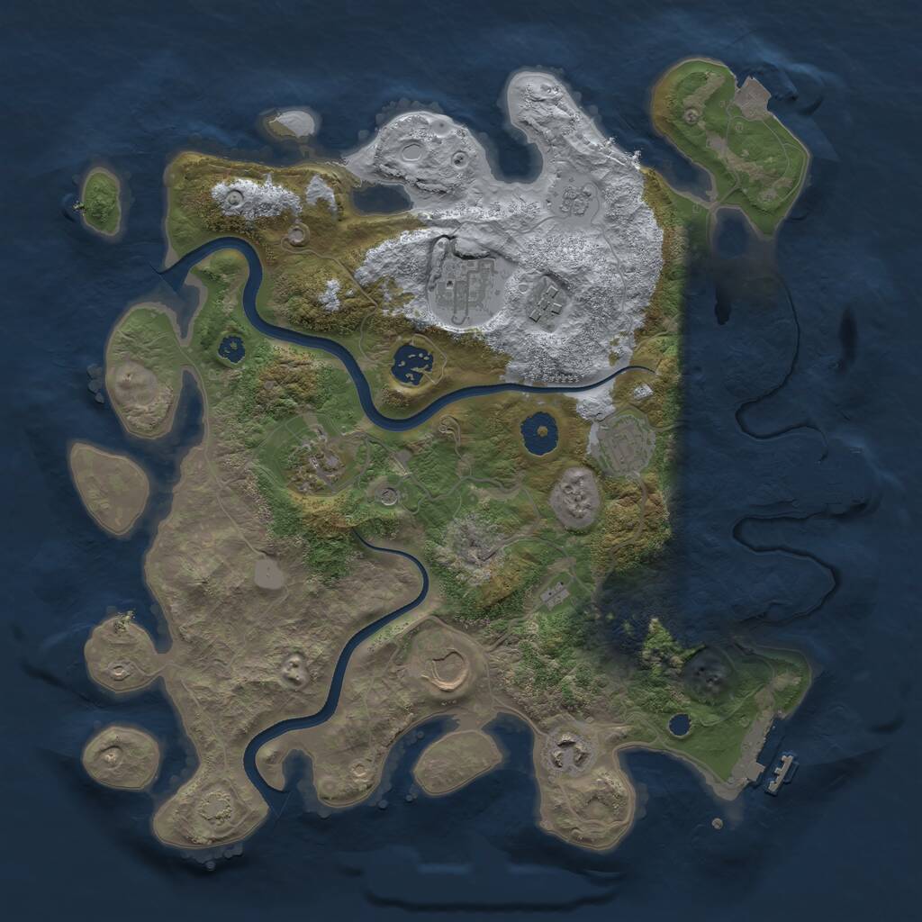 Rust Map: Procedural Map, Size: 3500, Seed: 96326898, 13 Monuments