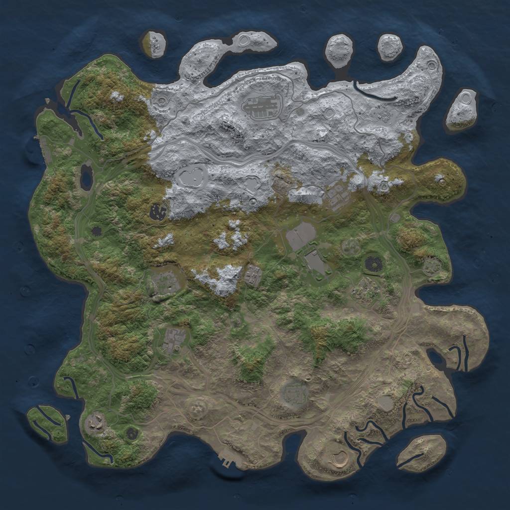 Rust Map: Procedural Map, Size: 4500, Seed: 278040661, 18 Monuments