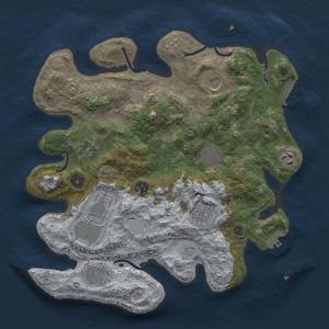 Thumbnail Rust Map: Procedural Map, Size: 3500, Seed: 1943114823, 16 Monuments