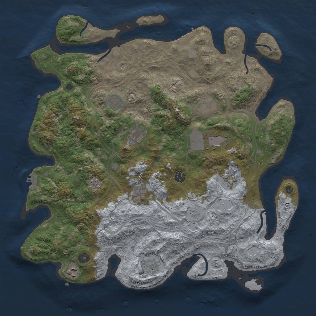 Rust Map: Procedural Map, Size: 4250, Seed: 1356697464, 17 Monuments