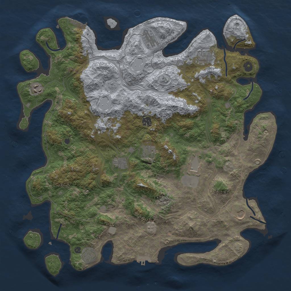 Rust Map: Procedural Map, Size: 4500, Seed: 234182934, 17 Monuments