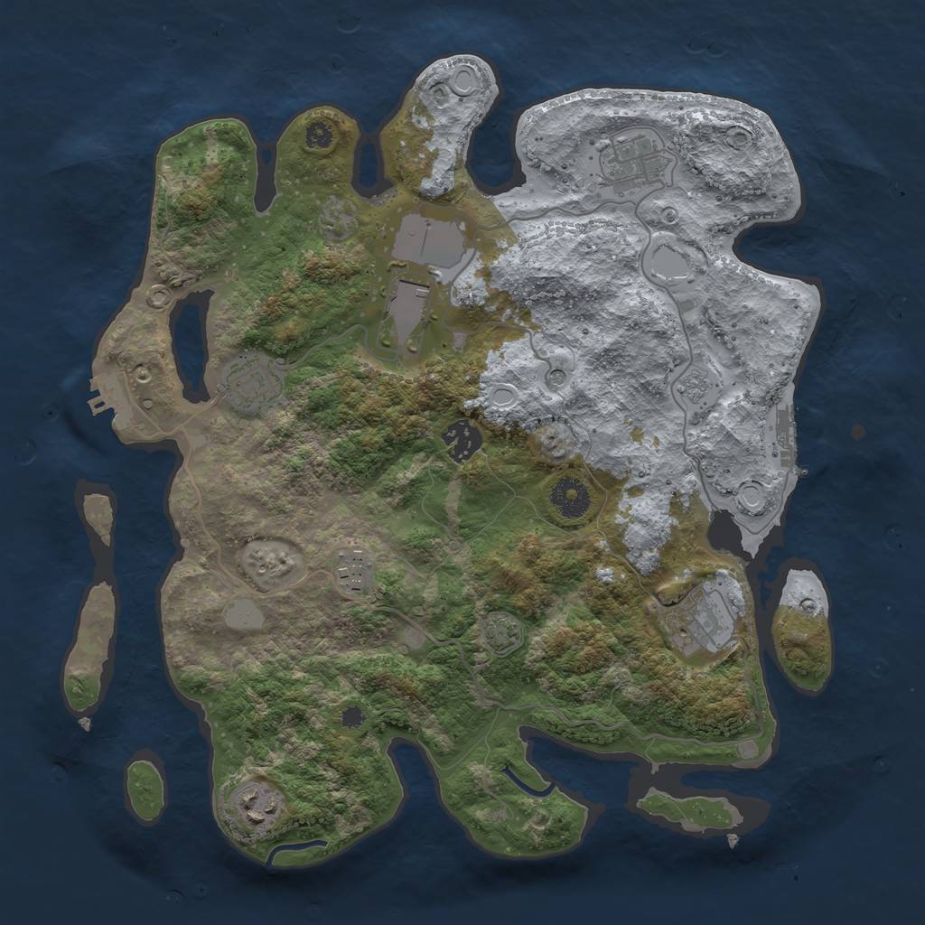 Rust Map: Procedural Map, Size: 3500, Seed: 53452, 15 Monuments