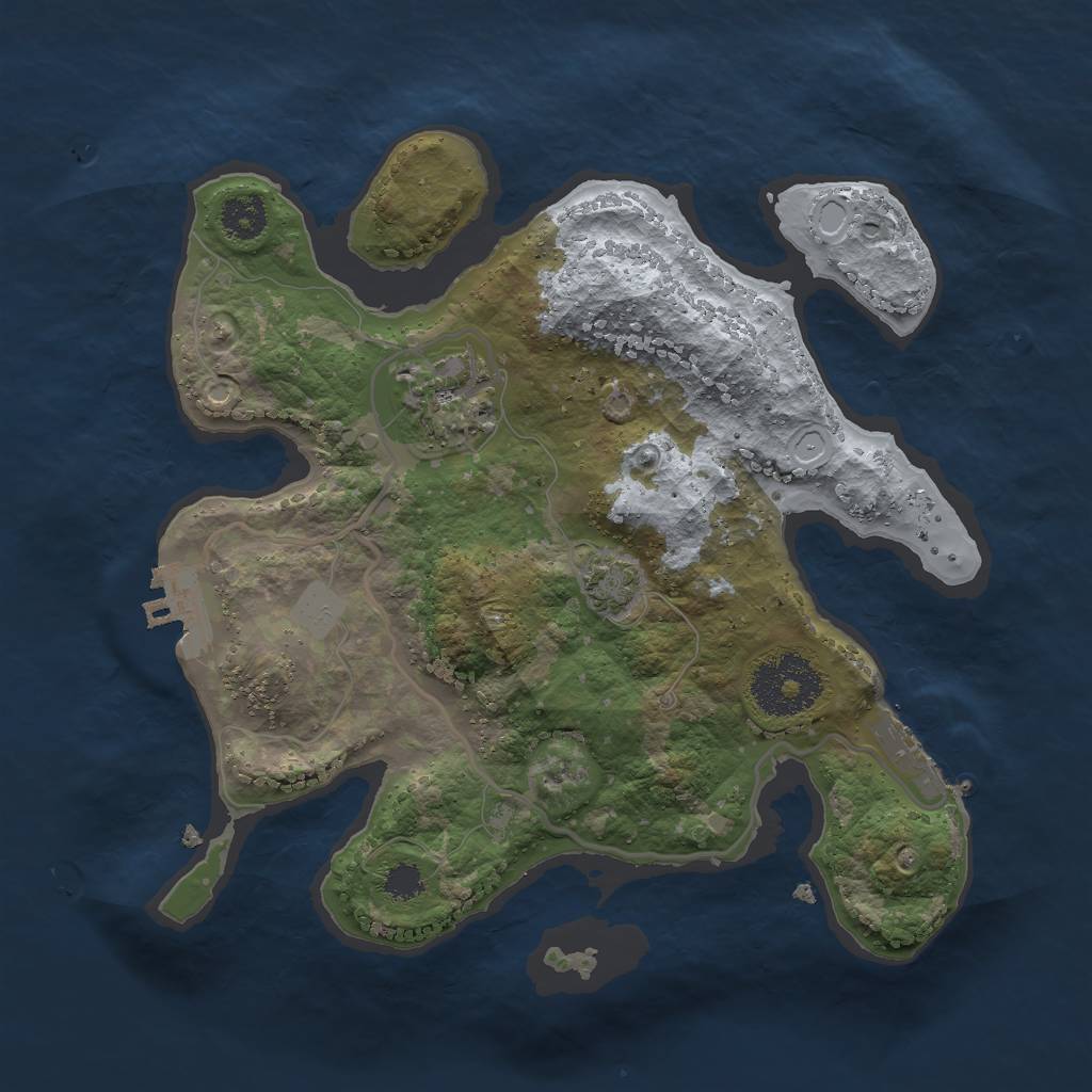 Rust Map: Procedural Map, Size: 2500, Seed: 1511362656, 7 Monuments