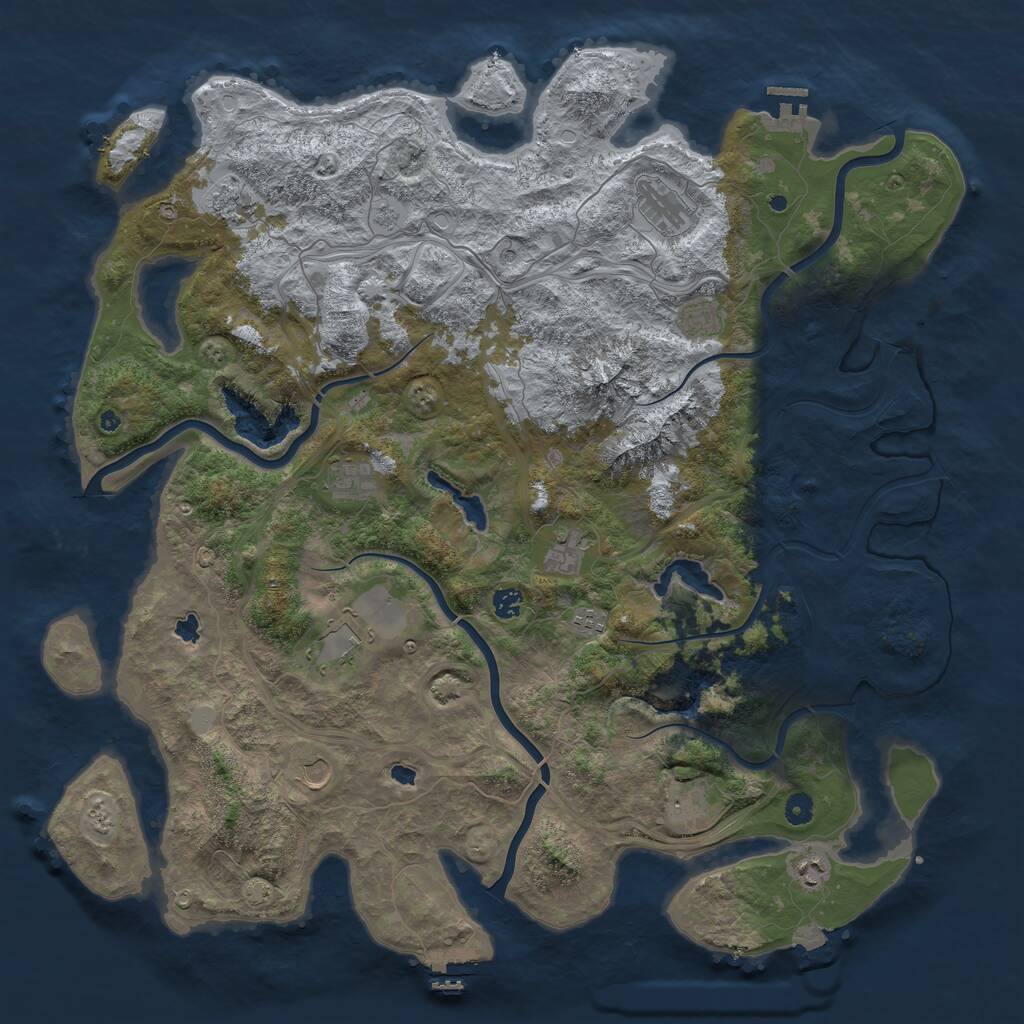 Rust Map: Procedural Map, Size: 5000, Seed: 506994352, 17 Monuments