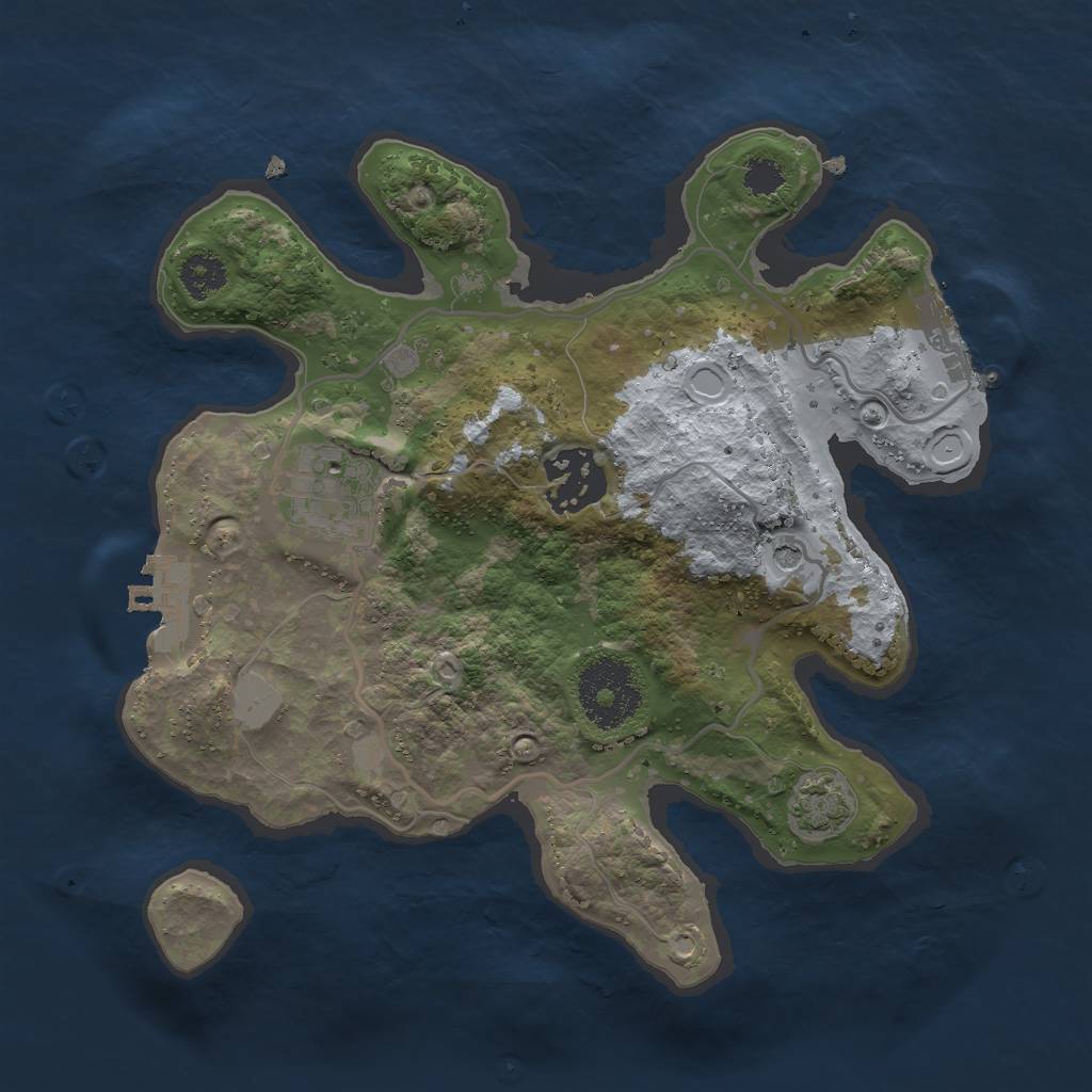 Rust Map: Procedural Map, Size: 2500, Seed: 964974574, 9 Monuments