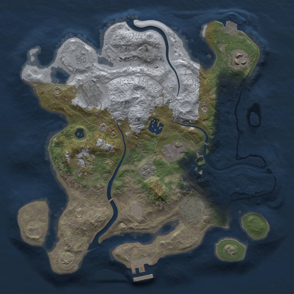Rust Map: Procedural Map, Size: 3000, Seed: 1961276531, 12 Monuments