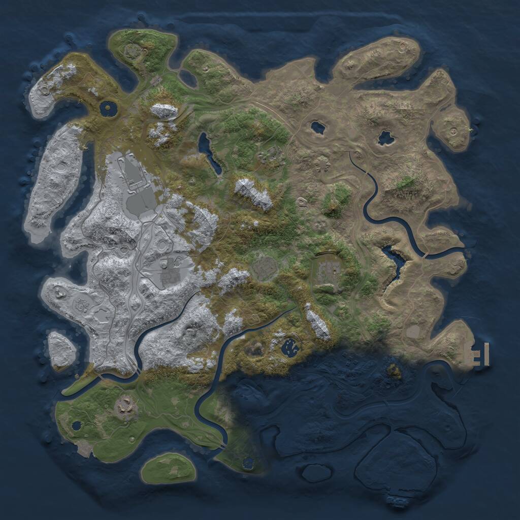 Rust Map: Procedural Map, Size: 4500, Seed: 188510197, 14 Monuments