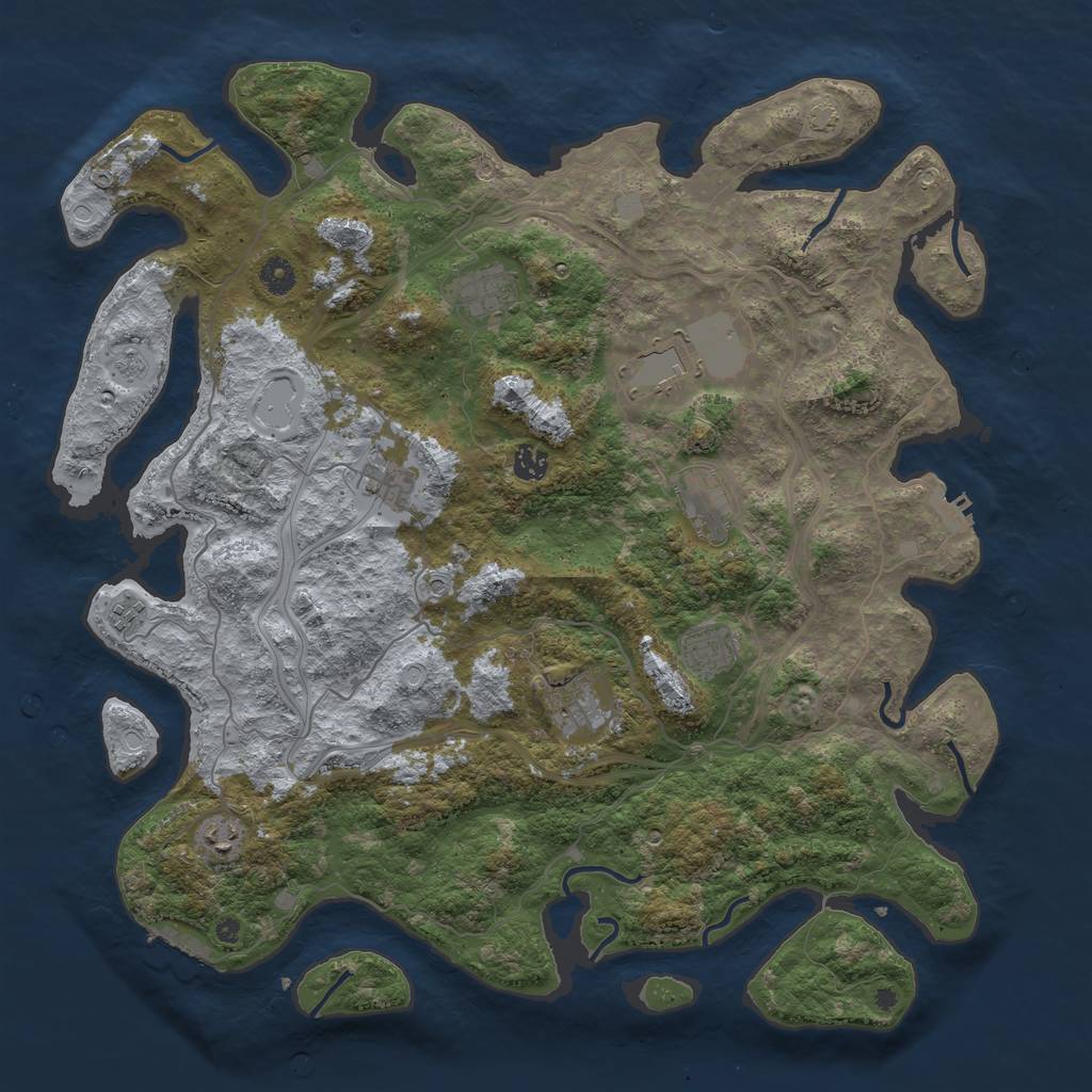 Rust Map: Procedural Map, Size: 4500, Seed: 188510197, 16 Monuments