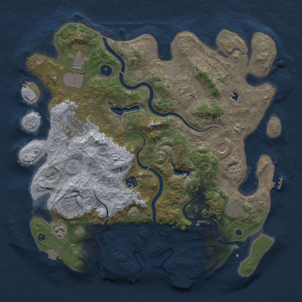 Rust Map: Procedural Map, Size: 4000, Seed: 818063139, 15 Monuments