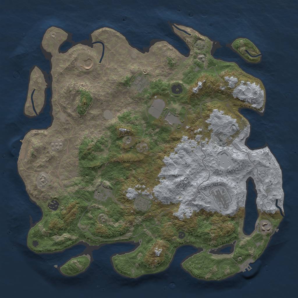 Rust Map: Procedural Map, Size: 4200, Seed: 7333699, 17 Monuments