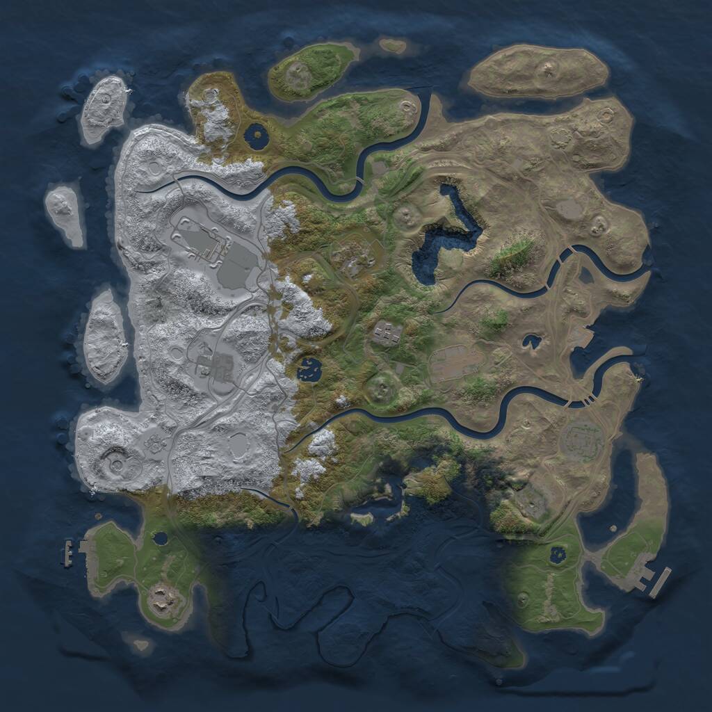 Rust Map: Procedural Map, Size: 4250, Seed: 636675721, 15 Monuments