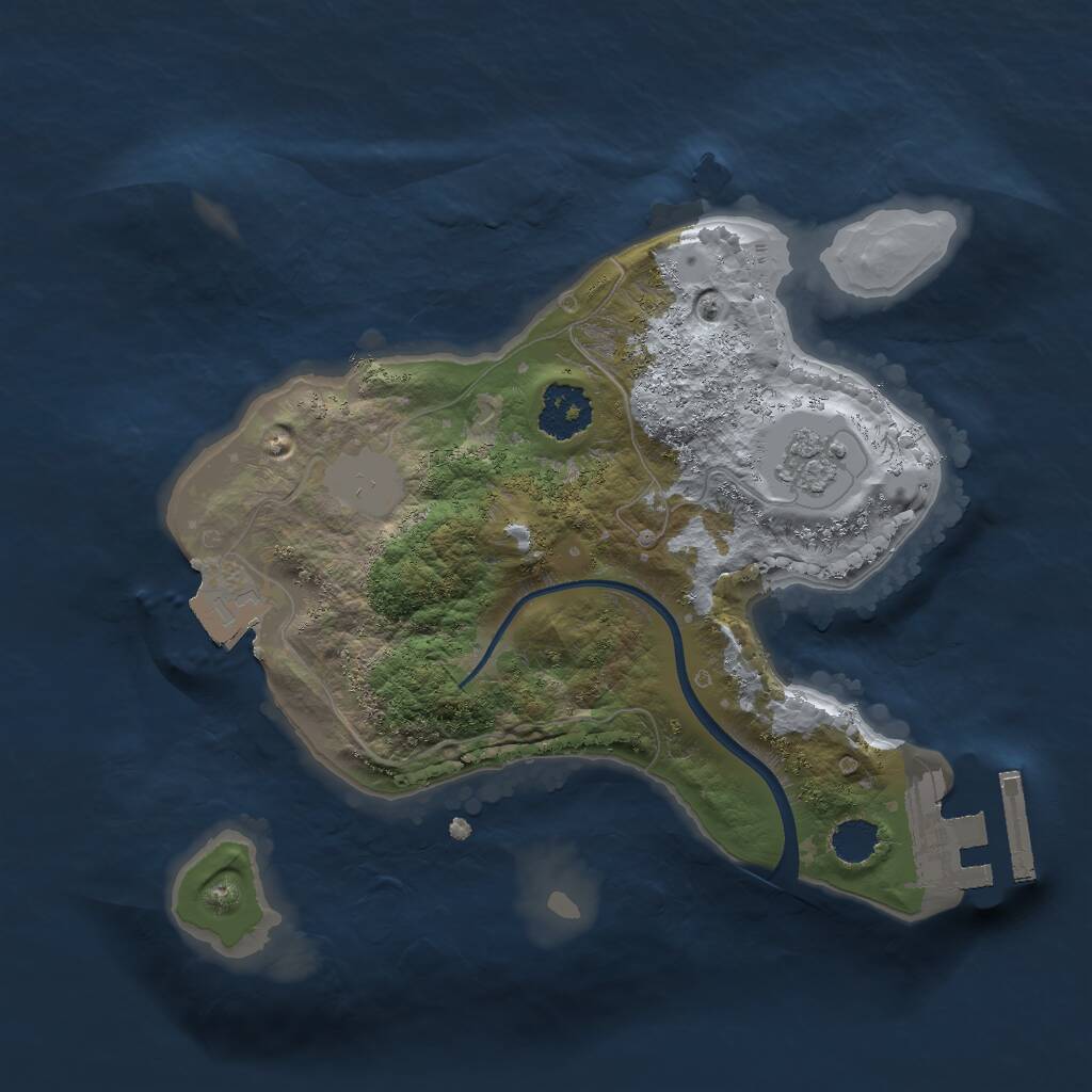 Rust Map: Procedural Map, Size: 2000, Seed: 610001, 3 Monuments