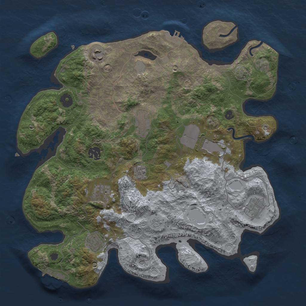 Rust Map: Procedural Map, Size: 3500, Seed: 5782672, 15 Monuments