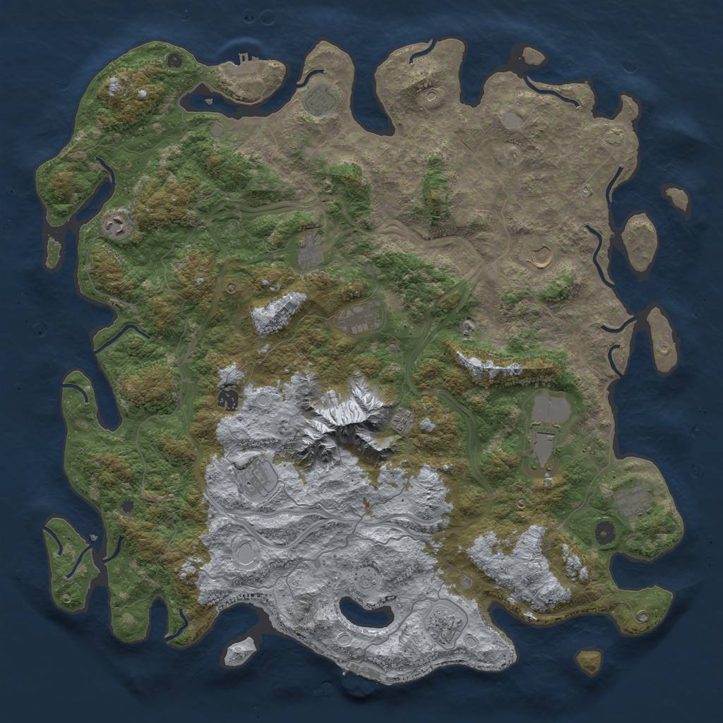 Rust Map: Procedural Map, Size: 5000, Seed: 85365838, 18 Monuments
