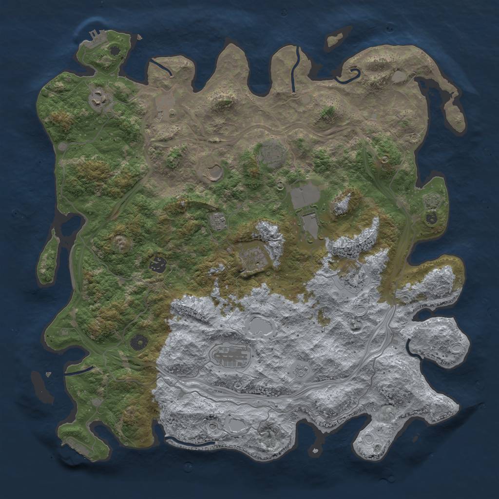Rust Map: Procedural Map, Size: 4500, Seed: 90017016, 18 Monuments