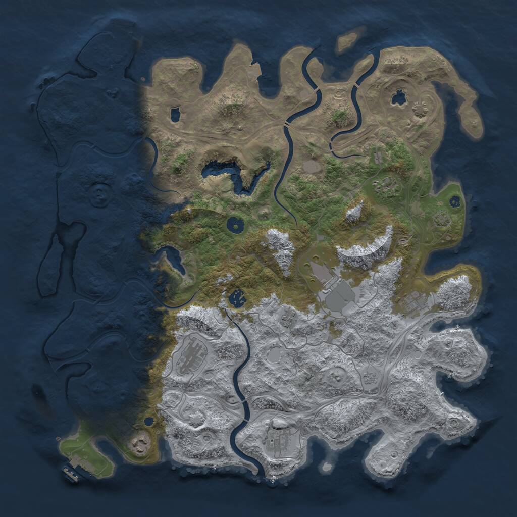 Rust Map: Procedural Map, Size: 4500, Seed: 90017016, 14 Monuments