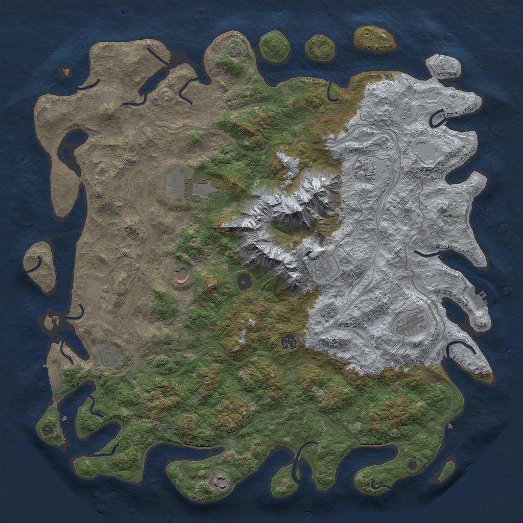 Rust Map: Procedural Map, Size: 5000, Seed: 1025981025, 17 Monuments