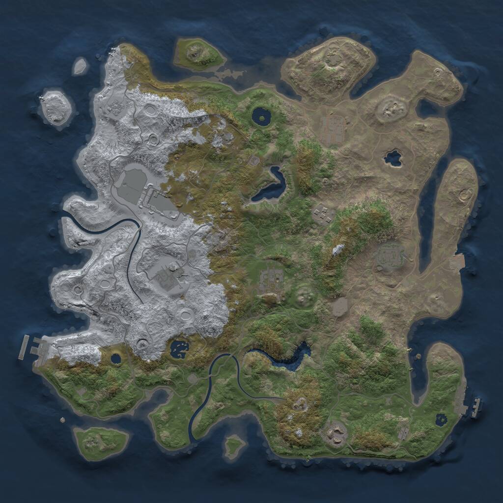 Rust Map: Procedural Map, Size: 4000, Seed: 662332082, 15 Monuments