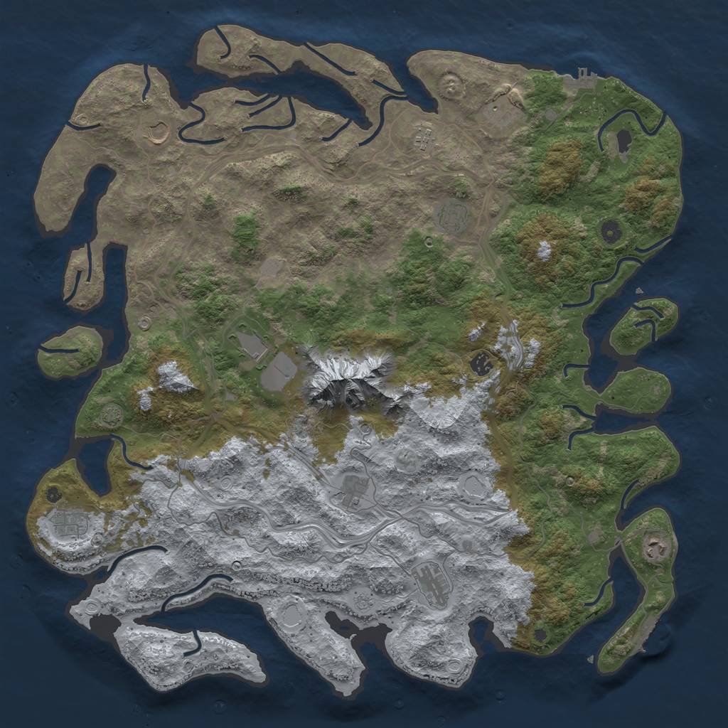 Rust Map: Procedural Map, Size: 5000, Seed: 1948495605, 17 Monuments