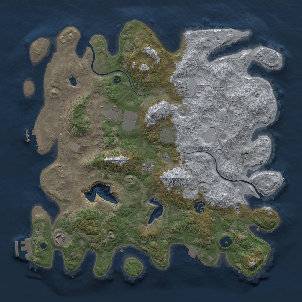 Rust Map: Procedural Map, Size: 4000, Seed: 963000, 12 Monuments
