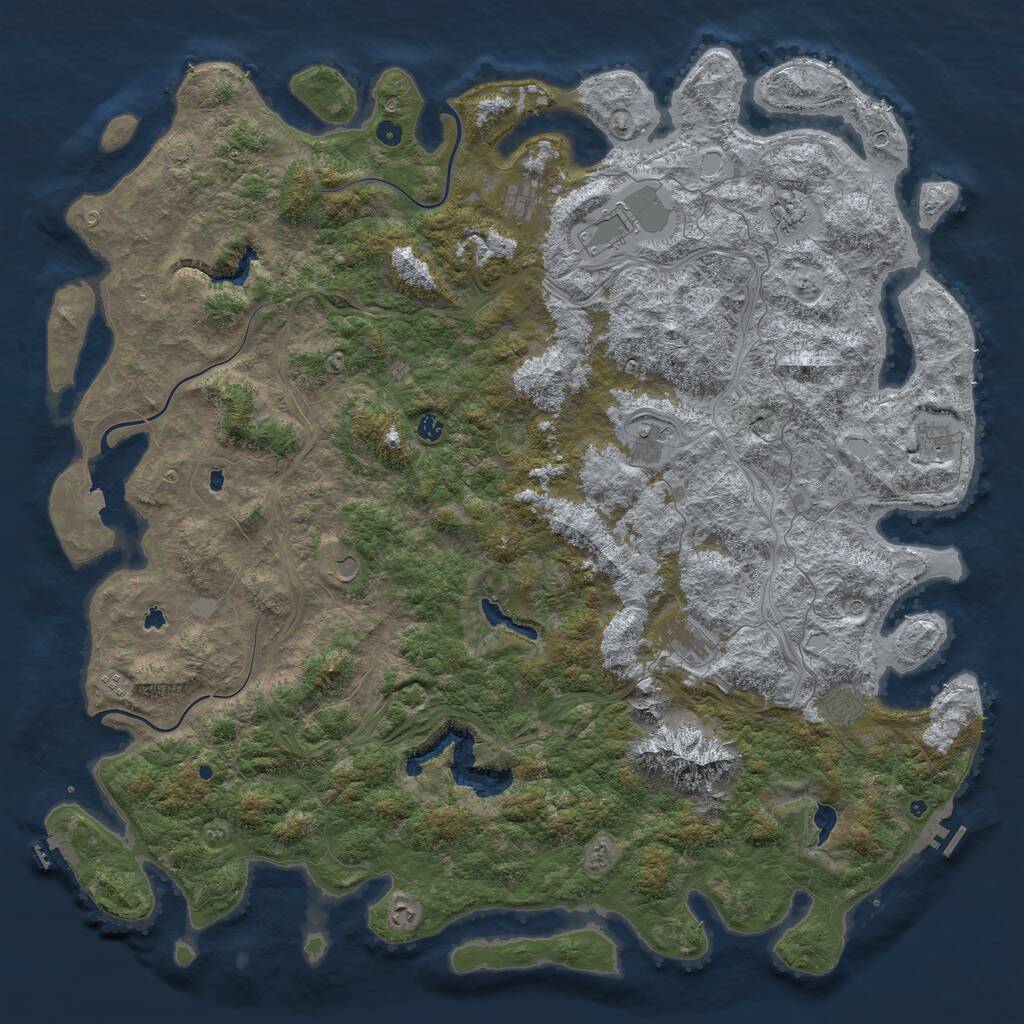 Rust Map: Procedural Map, Size: 6000, Seed: 94374, 17 Monuments