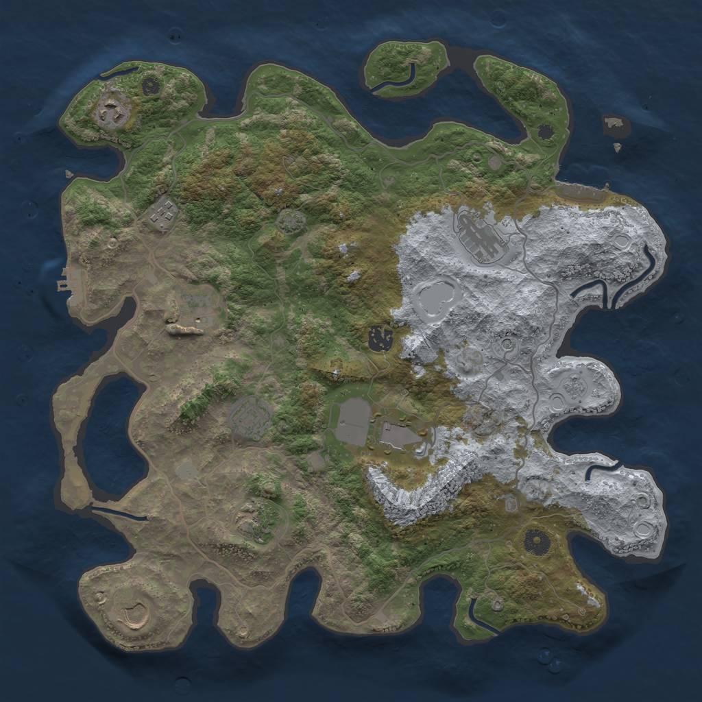 Rust Map: Procedural Map, Size: 4000, Seed: 1899261636, 16 Monuments