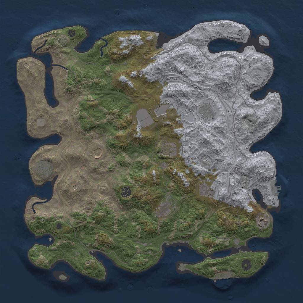 Rust Map: Procedural Map, Size: 4250, Seed: 451962338, 17 Monuments