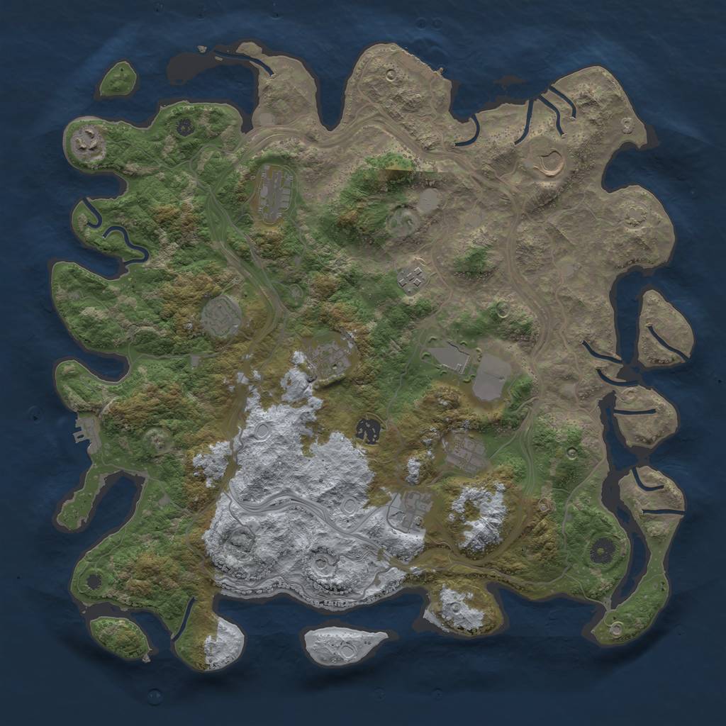 Rust Map: Procedural Map, Size: 4250, Seed: 45762218, 16 Monuments