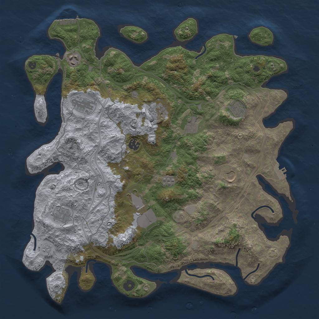Rust Map: Procedural Map, Size: 4250, Seed: 153957, 17 Monuments