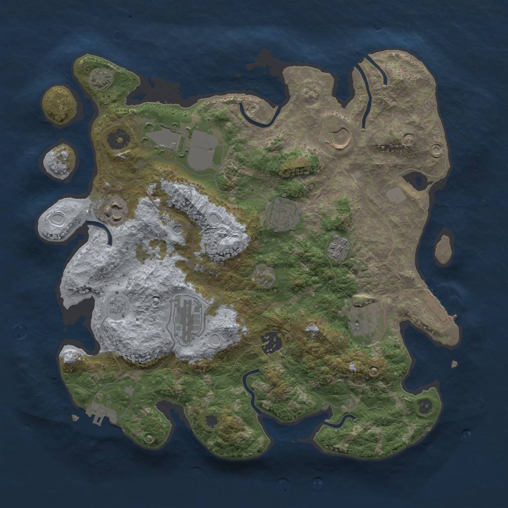Rust Map: Procedural Map, Size: 3500, Seed: 818063139, 15 Monuments