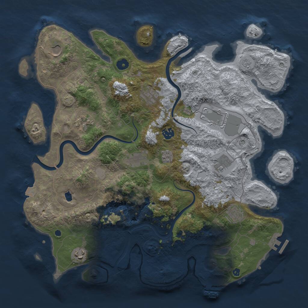 Rust Map: Procedural Map, Size: 4000, Seed: 19751430, 16 Monuments