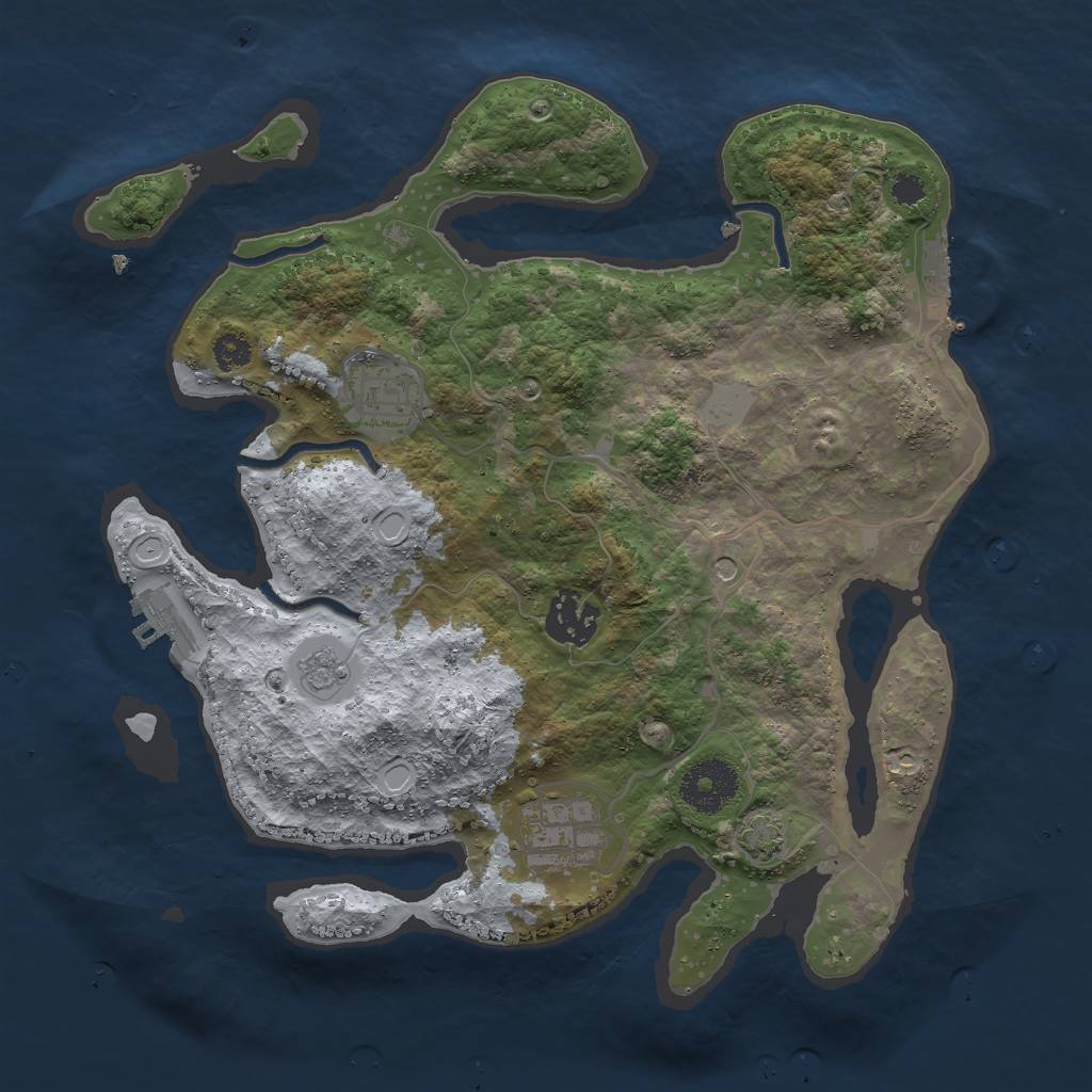 Rust Map: Procedural Map, Size: 3000, Seed: 390444718, 10 Monuments