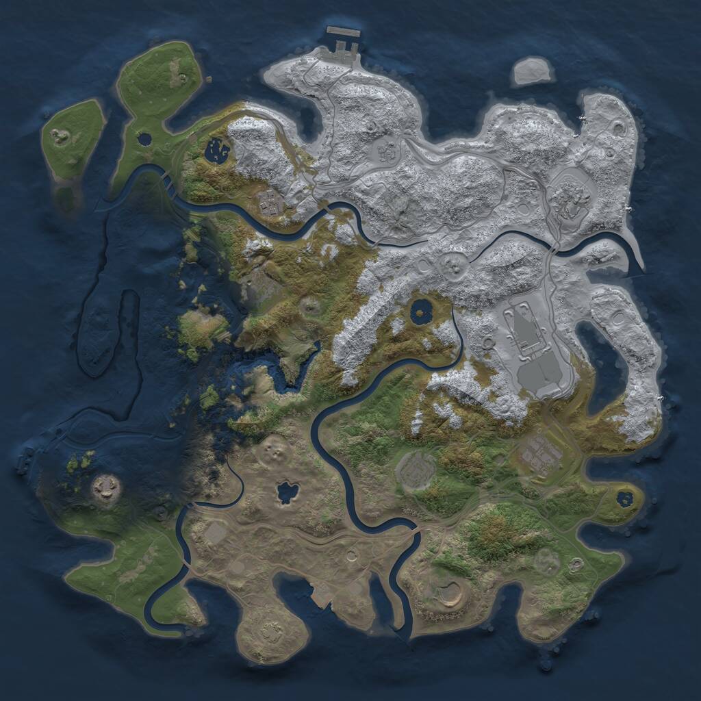 Rust Map: Procedural Map, Size: 4250, Seed: 1190280, 15 Monuments