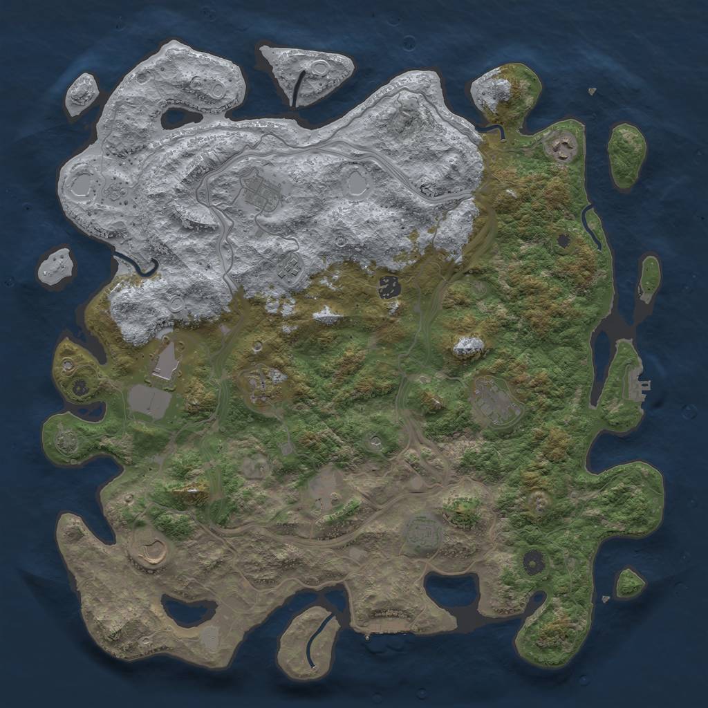 Rust Map: Procedural Map, Size: 4500, Seed: 232505056, 17 Monuments