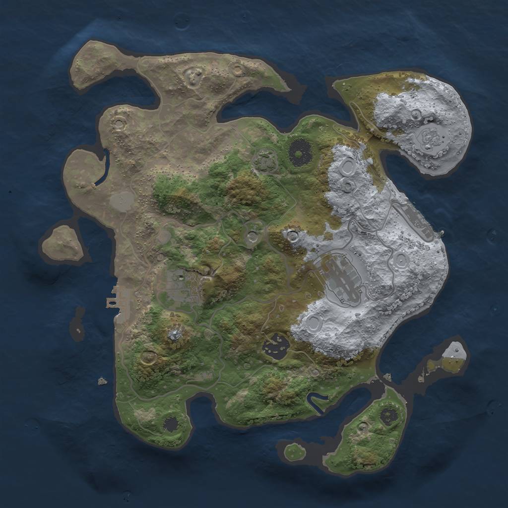 Rust Map: Procedural Map, Size: 3000, Seed: 427629706, 10 Monuments