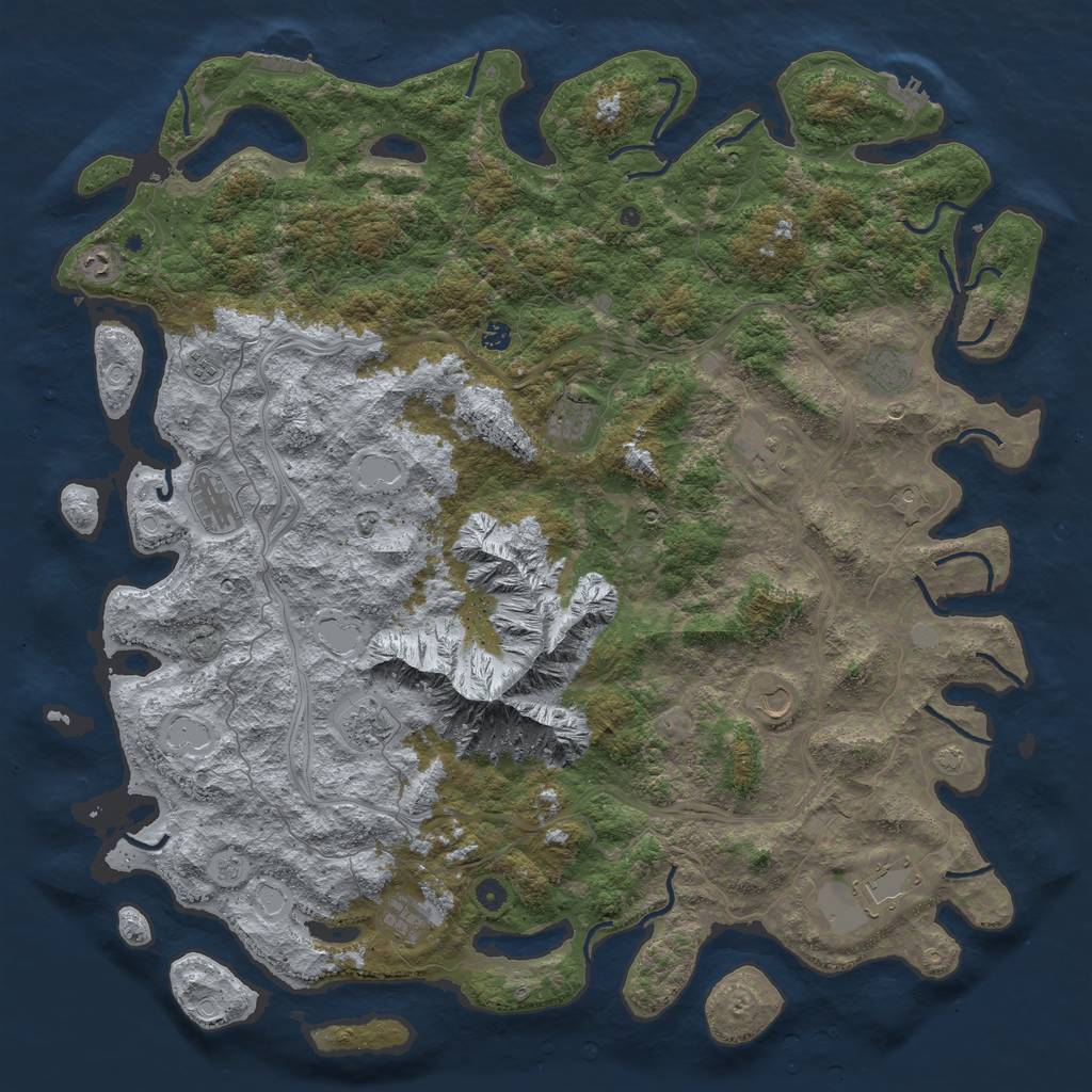 Rust Map: Procedural Map, Size: 5500, Seed: 6874865, 18 Monuments