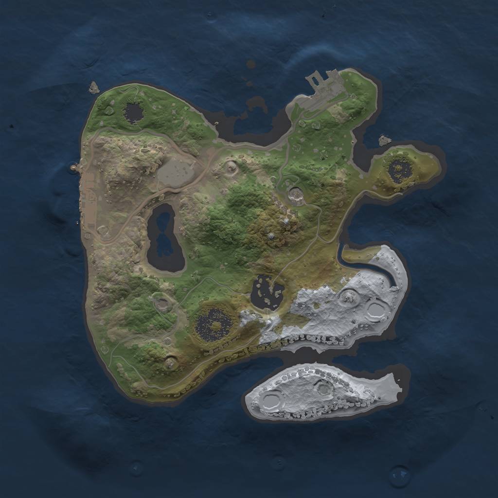 Rust Map: Procedural Map, Size: 2150, Seed: 587018, 7 Monuments