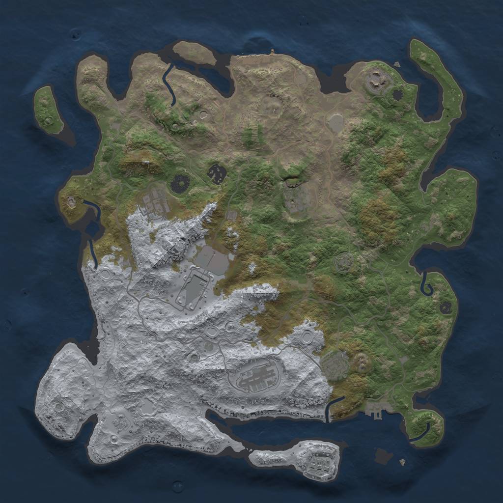 Rust Map: Procedural Map, Size: 4000, Seed: 1417558131, 15 Monuments