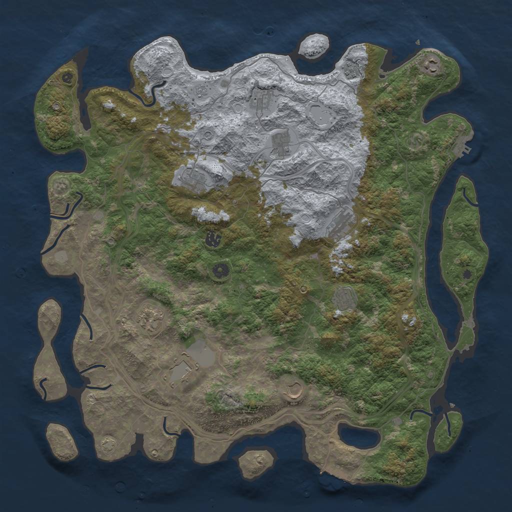 Rust Map: Procedural Map, Size: 4800, Seed: 1235732189, 18 Monuments