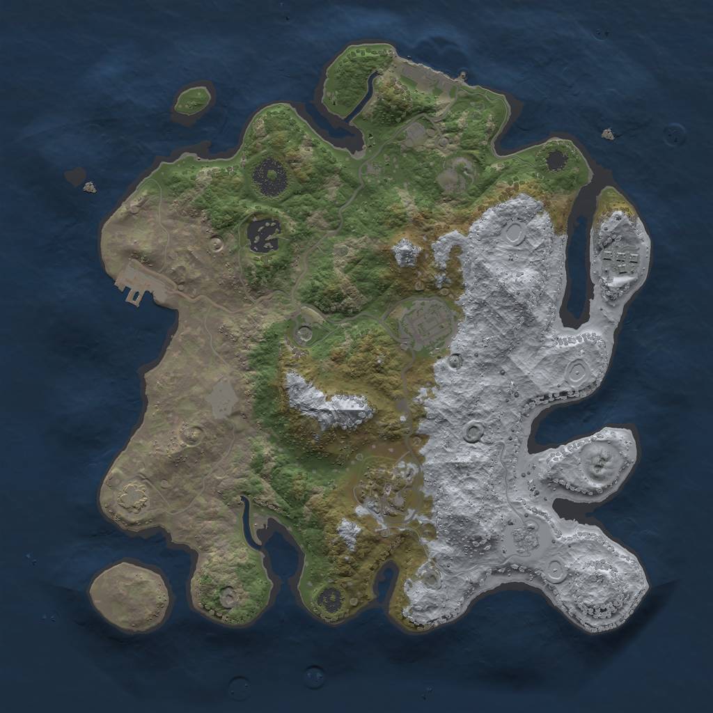 Rust Map: Procedural Map, Size: 3000, Seed: 26438, 11 Monuments