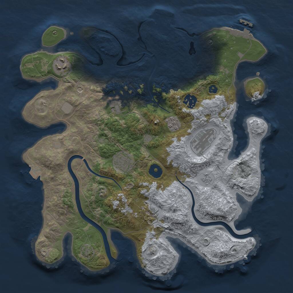 Rust Map: Procedural Map, Size: 3300, Seed: 1781711344, 13 Monuments