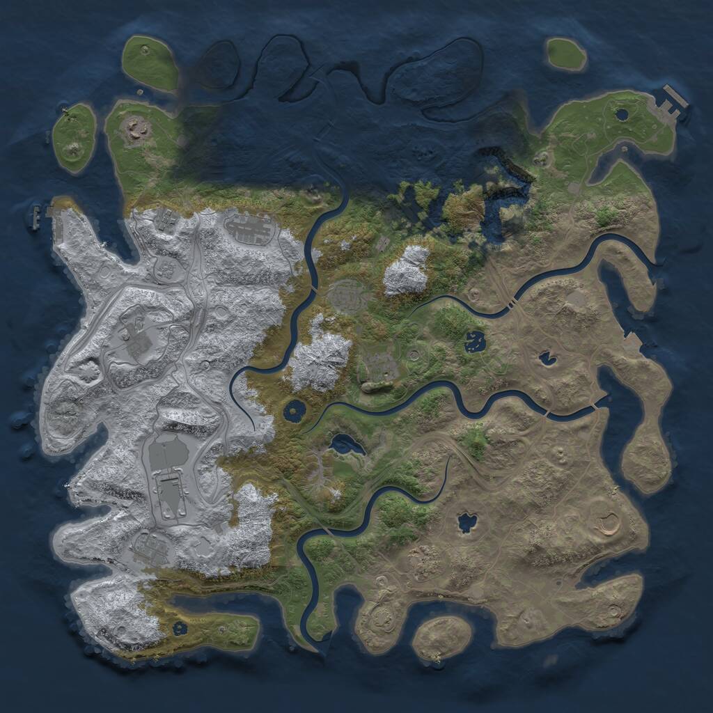 Rust Map: Procedural Map, Size: 4800, Seed: 1816005908, 17 Monuments