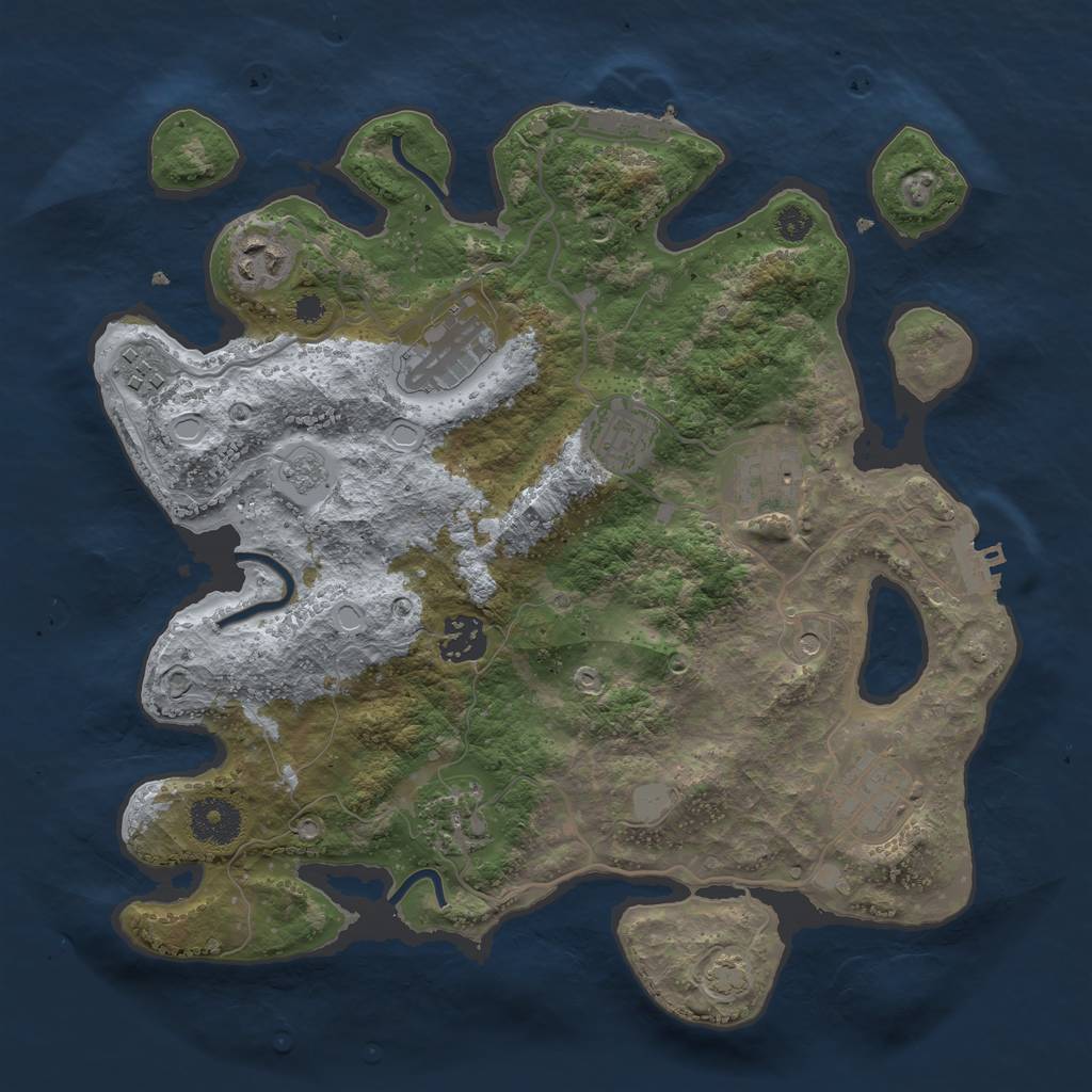 Rust Map: Procedural Map, Size: 3300, Seed: 1279990170, 15 Monuments