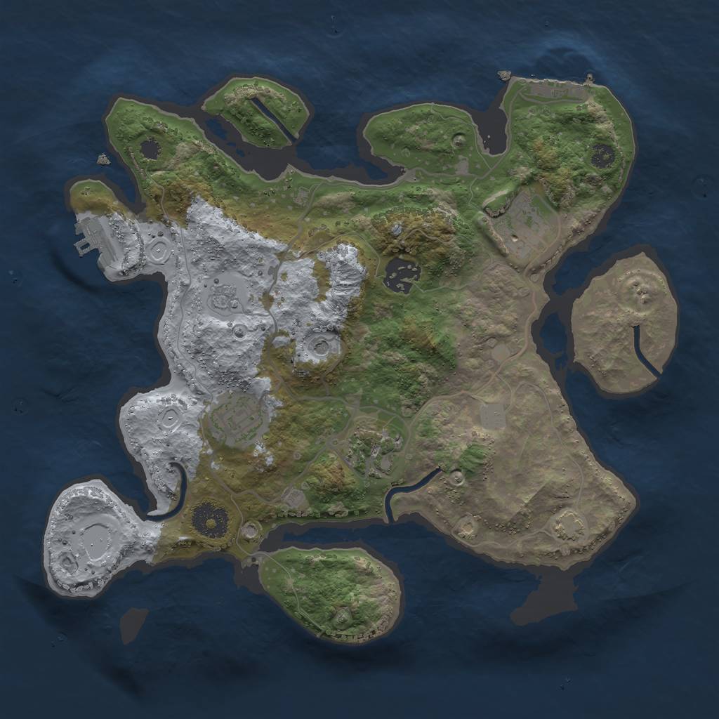 Rust Map: Procedural Map, Size: 3000, Seed: 647744094, 11 Monuments