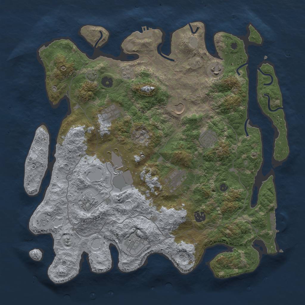Rust Map: Procedural Map, Size: 4000, Seed: 154, 17 Monuments