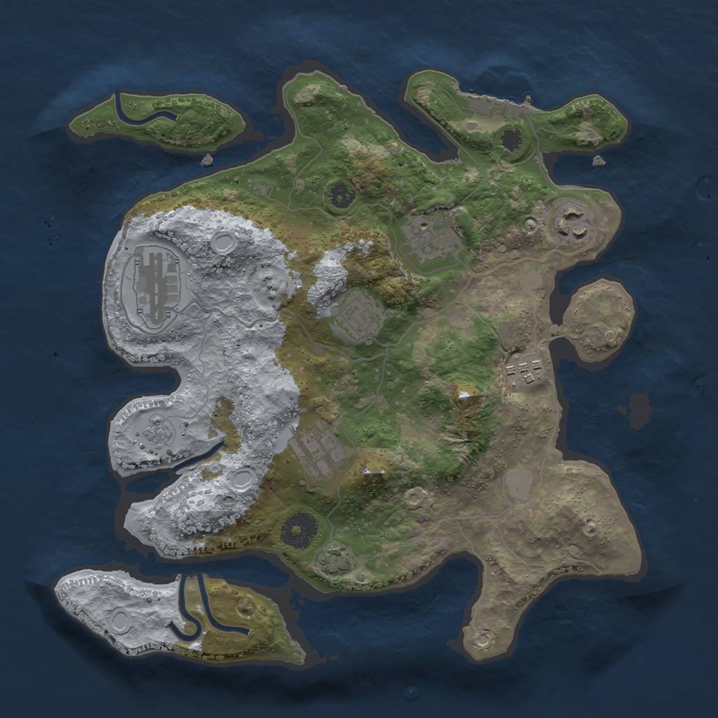 Rust Map: Procedural Map, Size: 3000, Seed: 30094, 11 Monuments