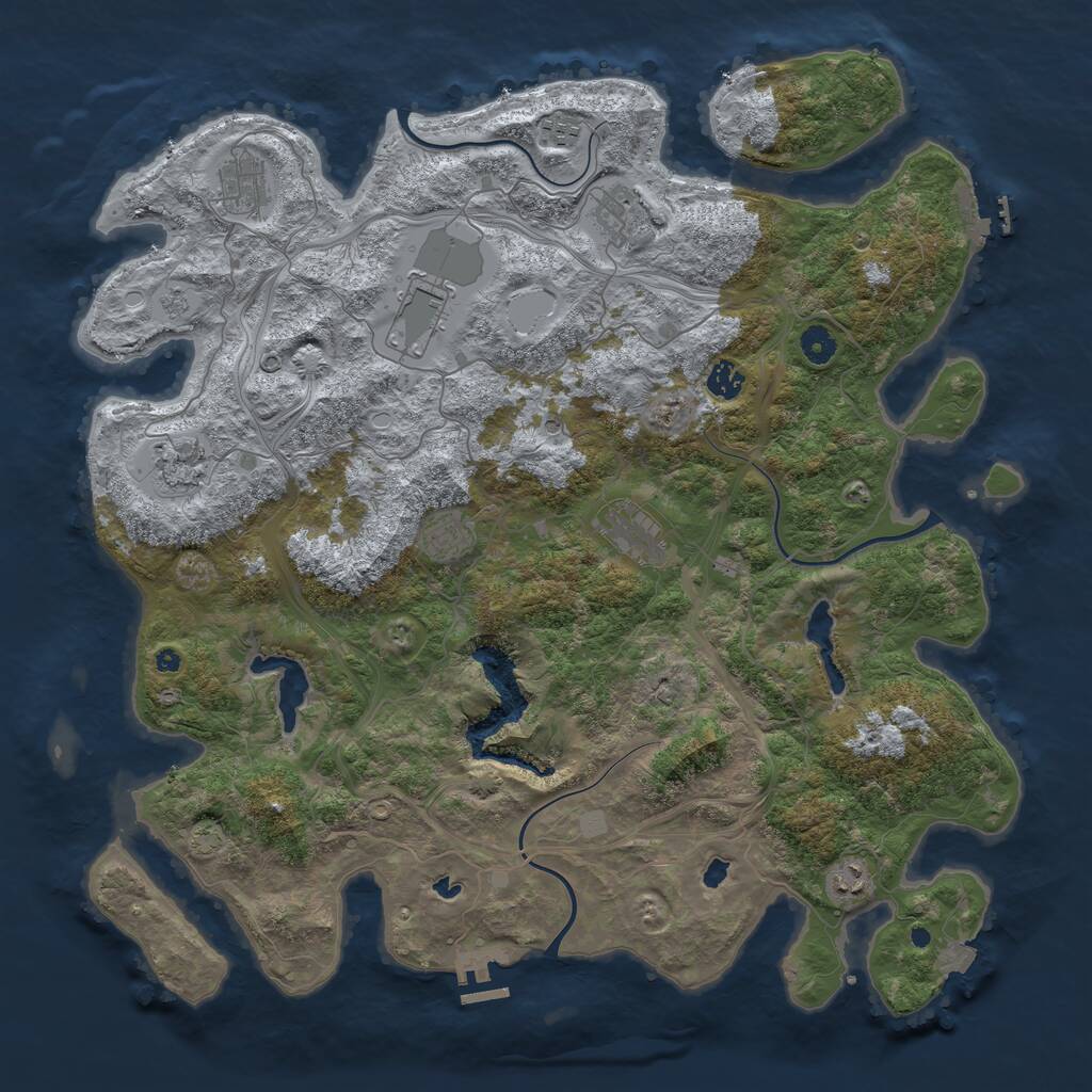 Rust Map: Procedural Map, Size: 4500, Seed: 131313, 15 Monuments