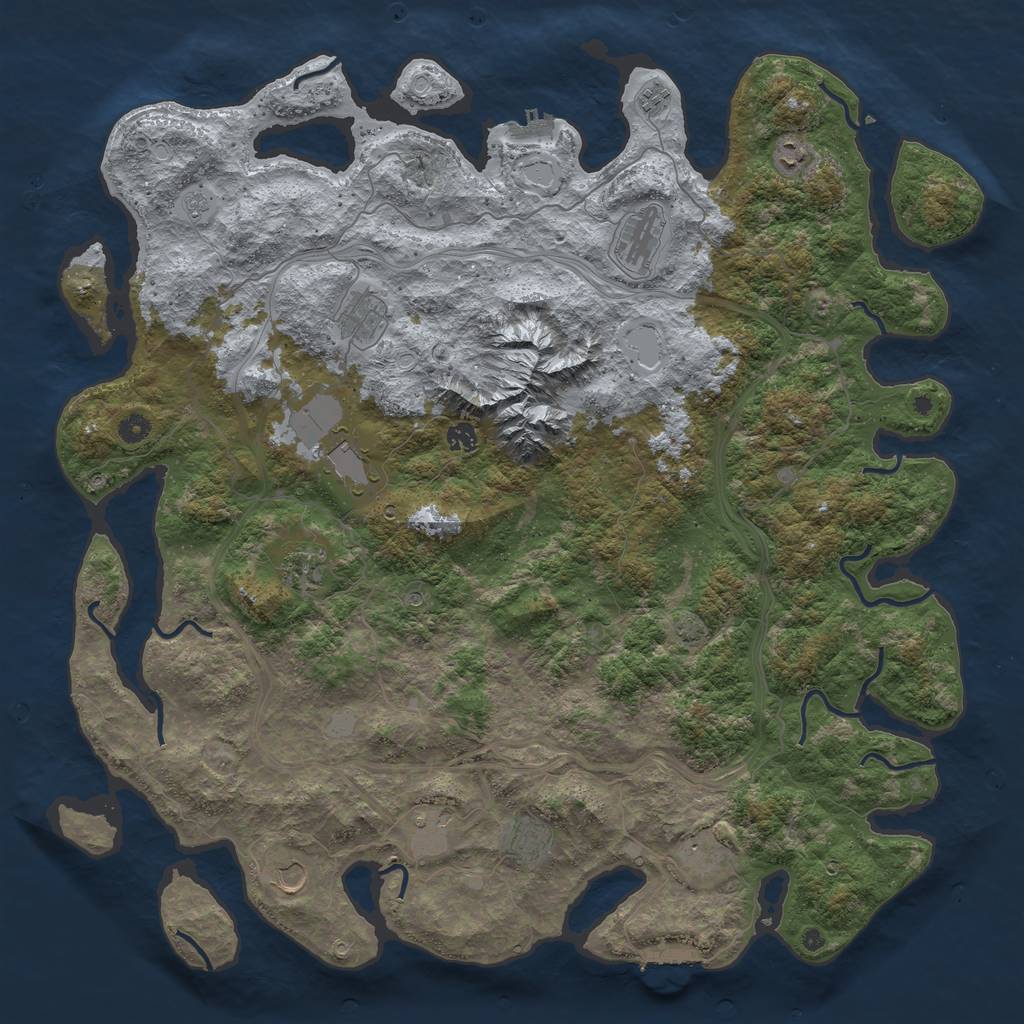 Rust Map: Procedural Map, Size: 5000, Seed: 556898232, 18 Monuments