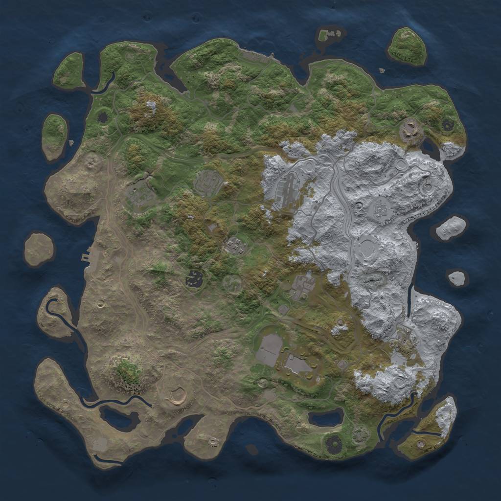 Rust Map: Procedural Map, Size: 4250, Seed: 42069420, 17 Monuments