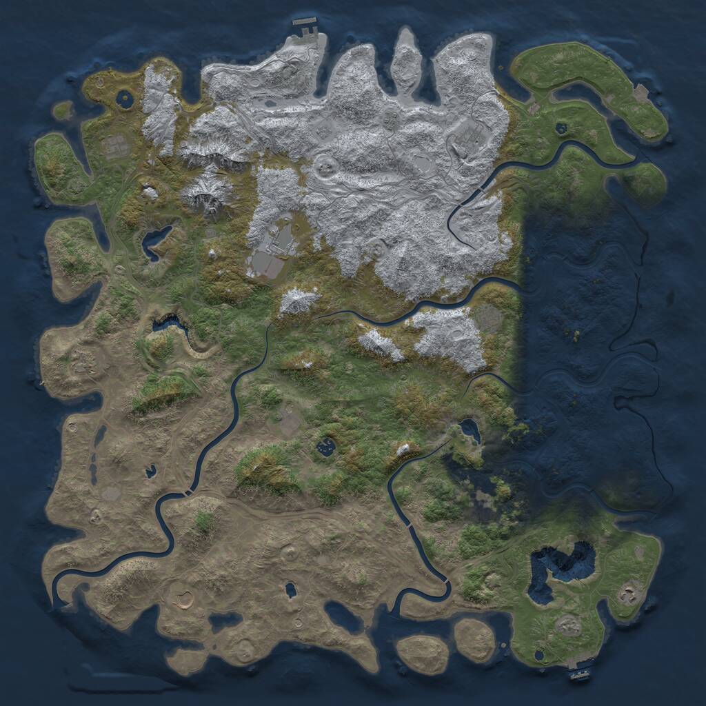 Rust Map: Procedural Map, Size: 6000, Seed: 1661713269, 17 Monuments